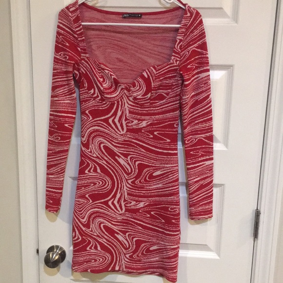 Zara size Medium dress fitted look stretch material - Picture 2 of 7